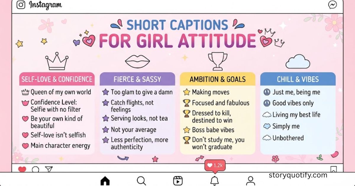 Short Captions for Instagram for Girl Attitude