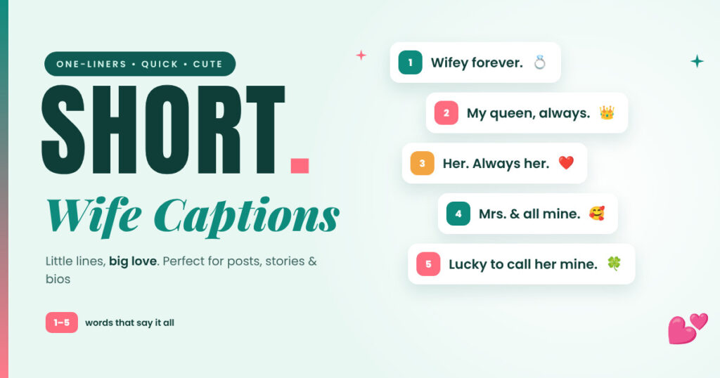 Short Wife Captions